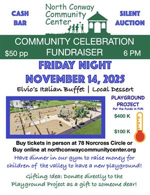 Join us for our annual Community Celebration fundraising Dinner to support our Playground Project!