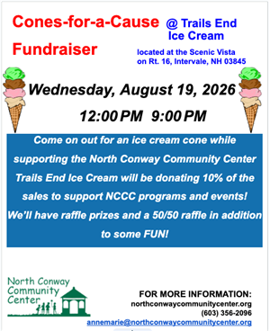 Cones for a Cause at Trails End Ice Cream, Intervale, NH